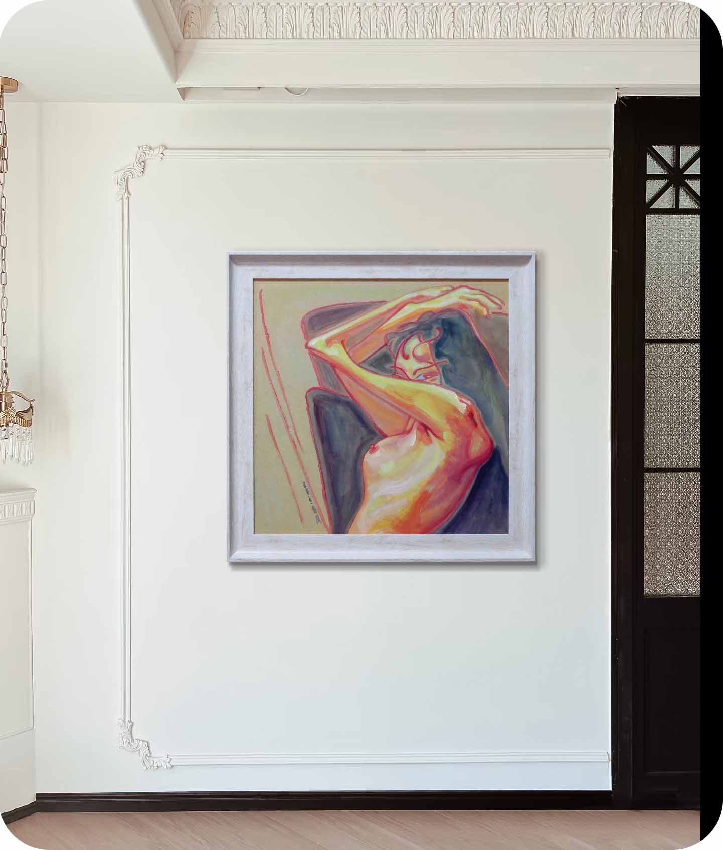 nude oil painting in the wall