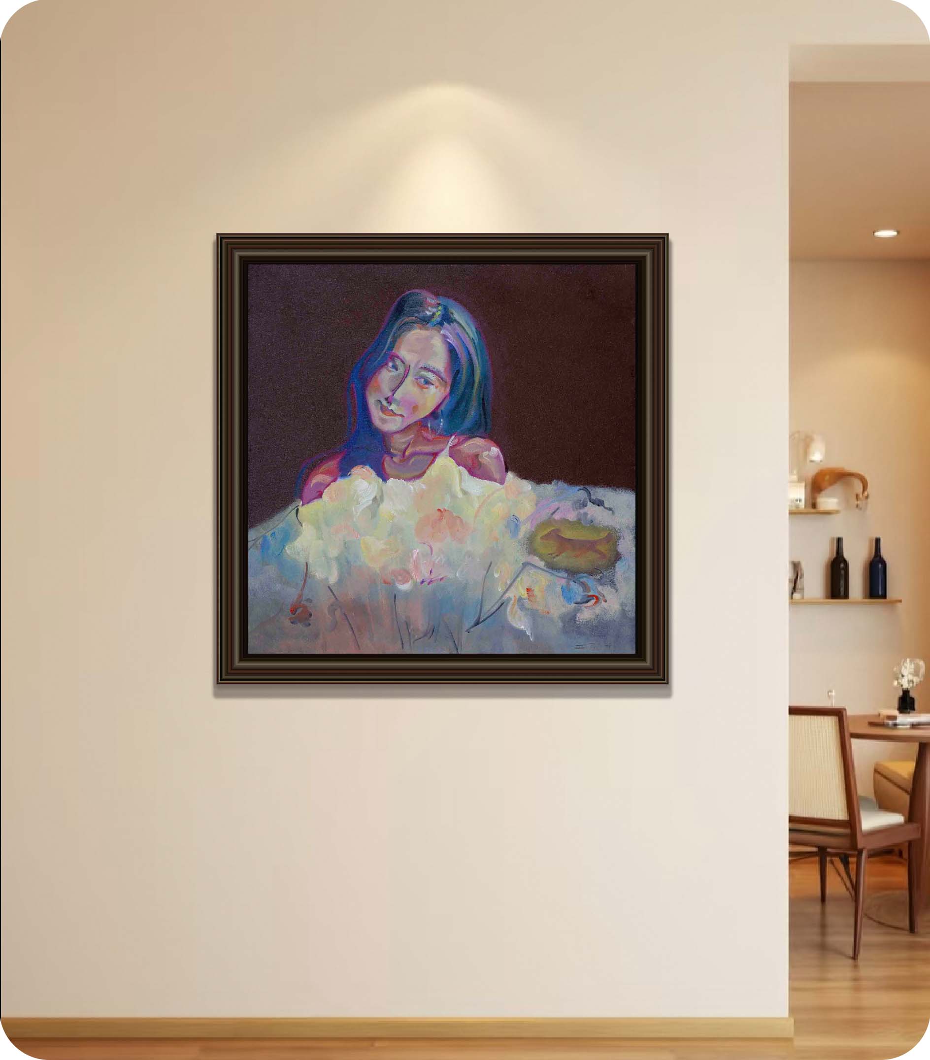 figure Acrylic painting in room