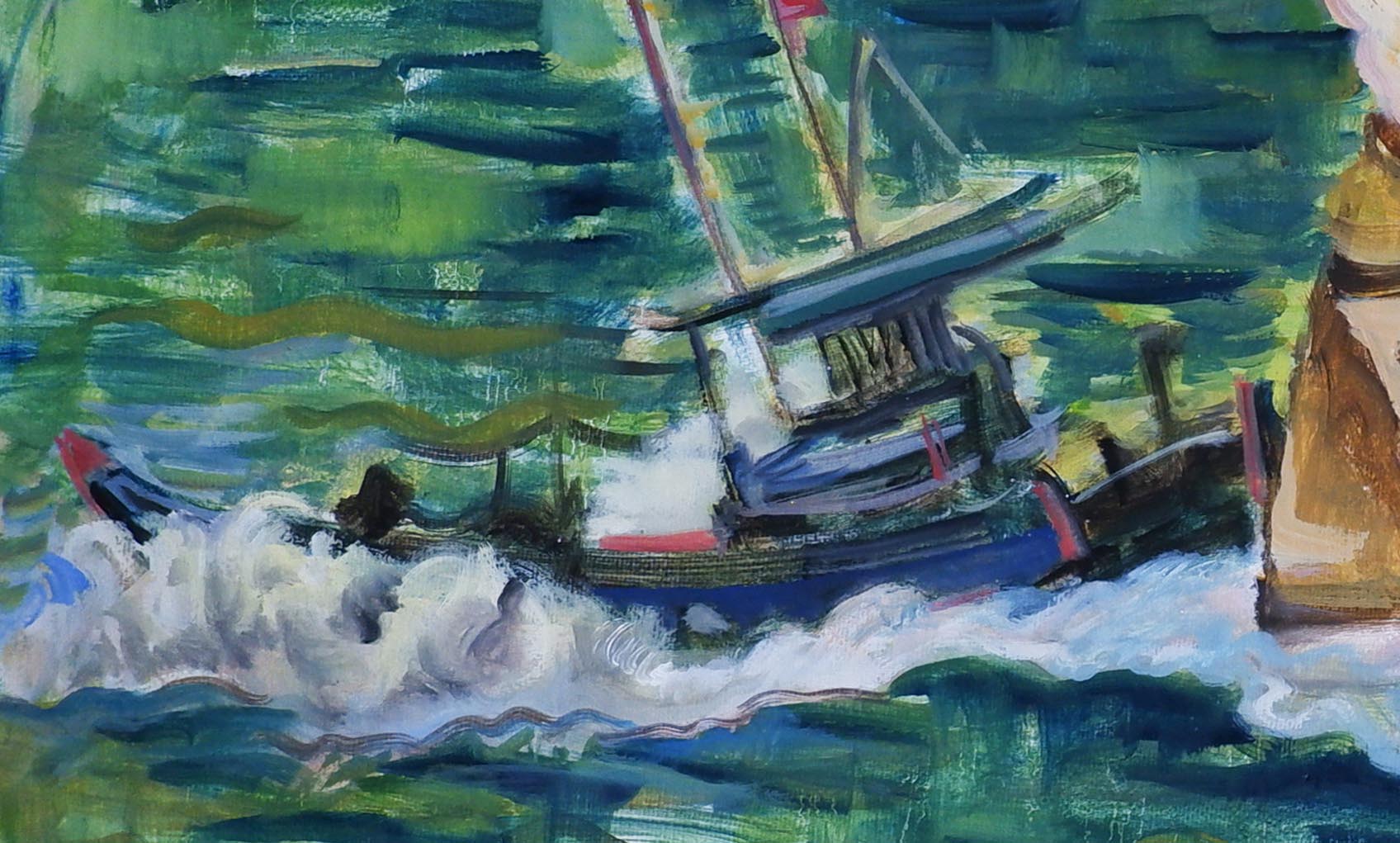 landscape painting canvas There are scriptures on the sea