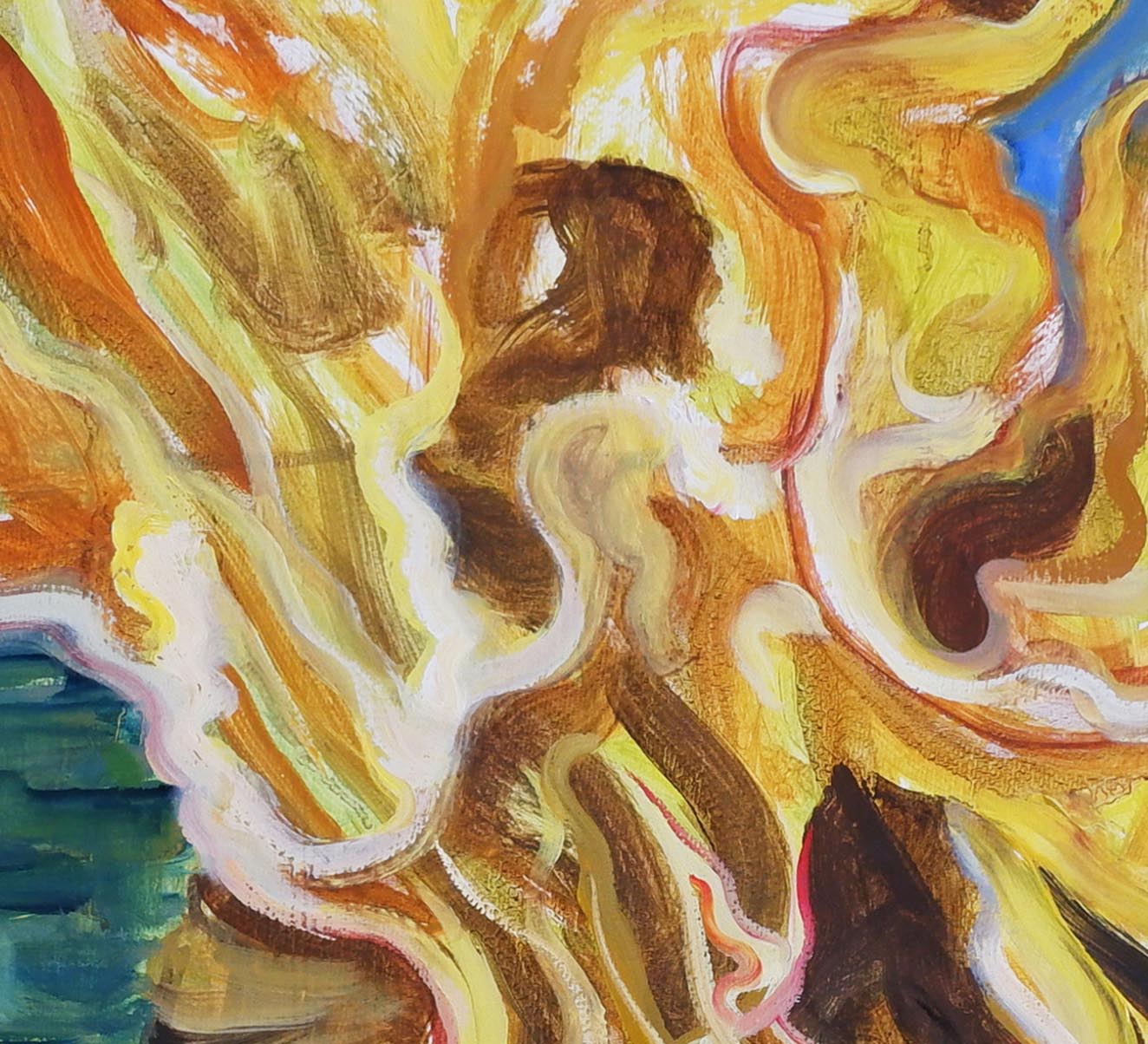 landscape painting canvas There are scriptures on the sea