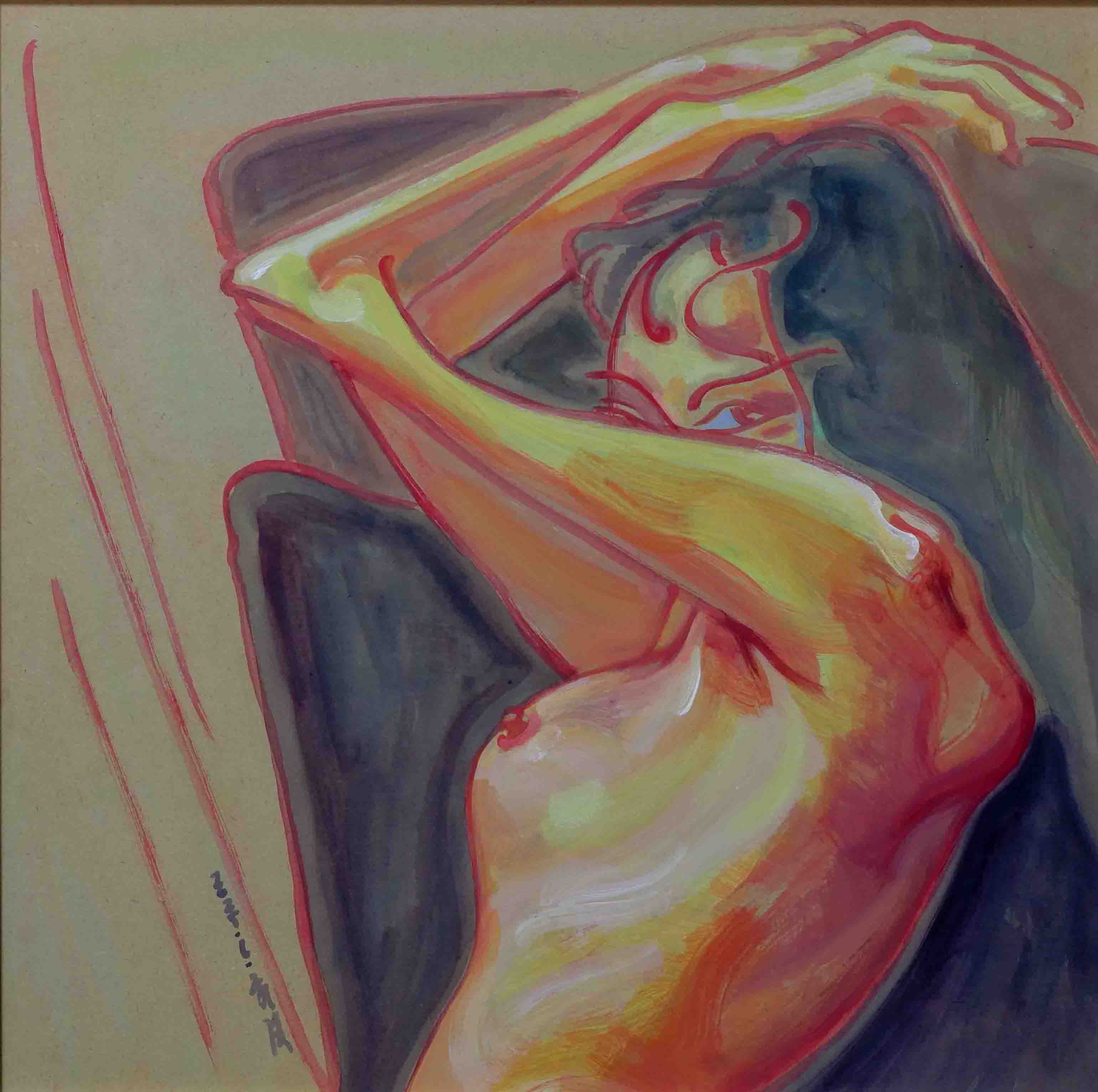 nude oil painting End of the Blazing Sun