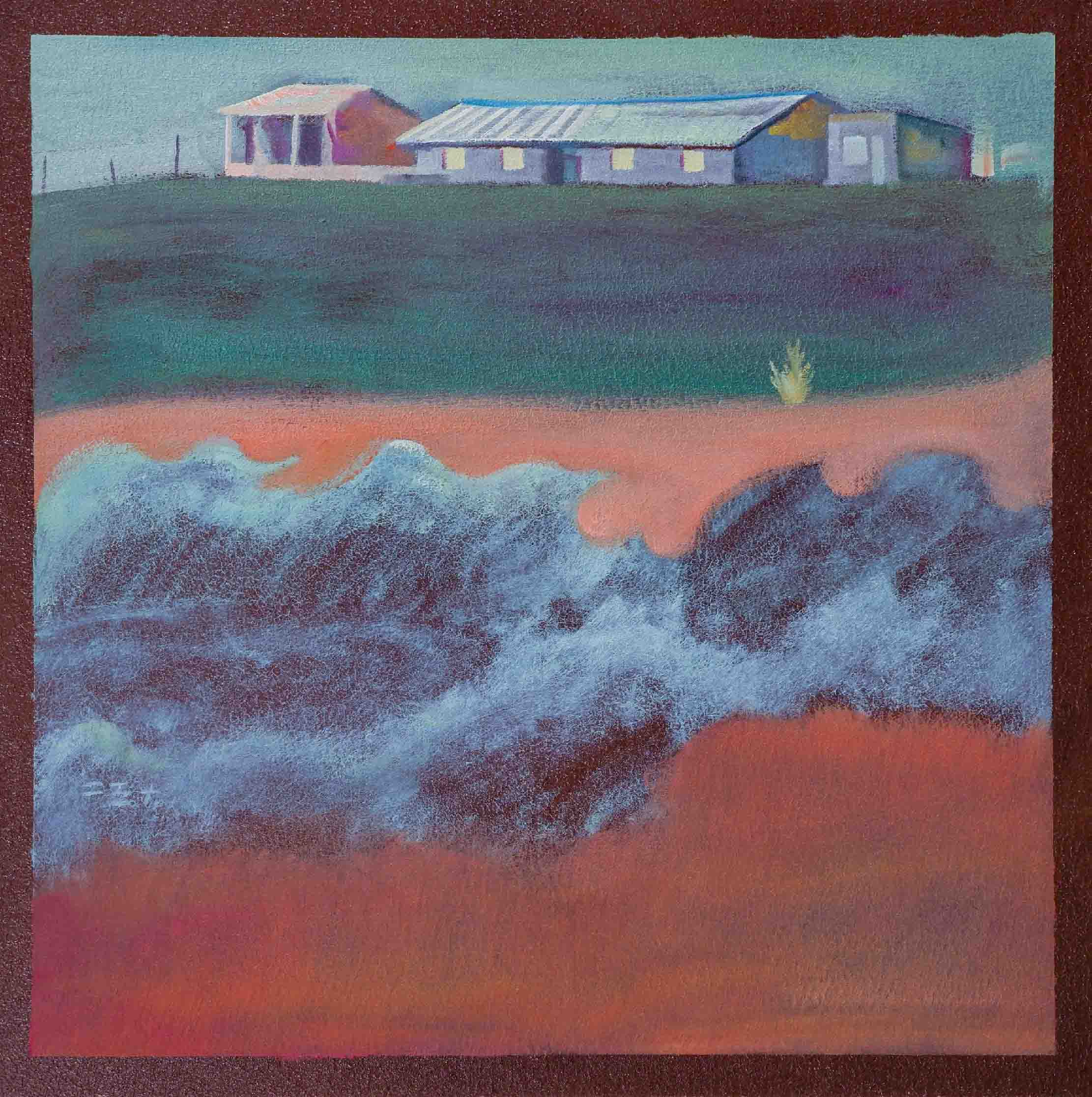 Oil painting landscape End of the Blazing Sun