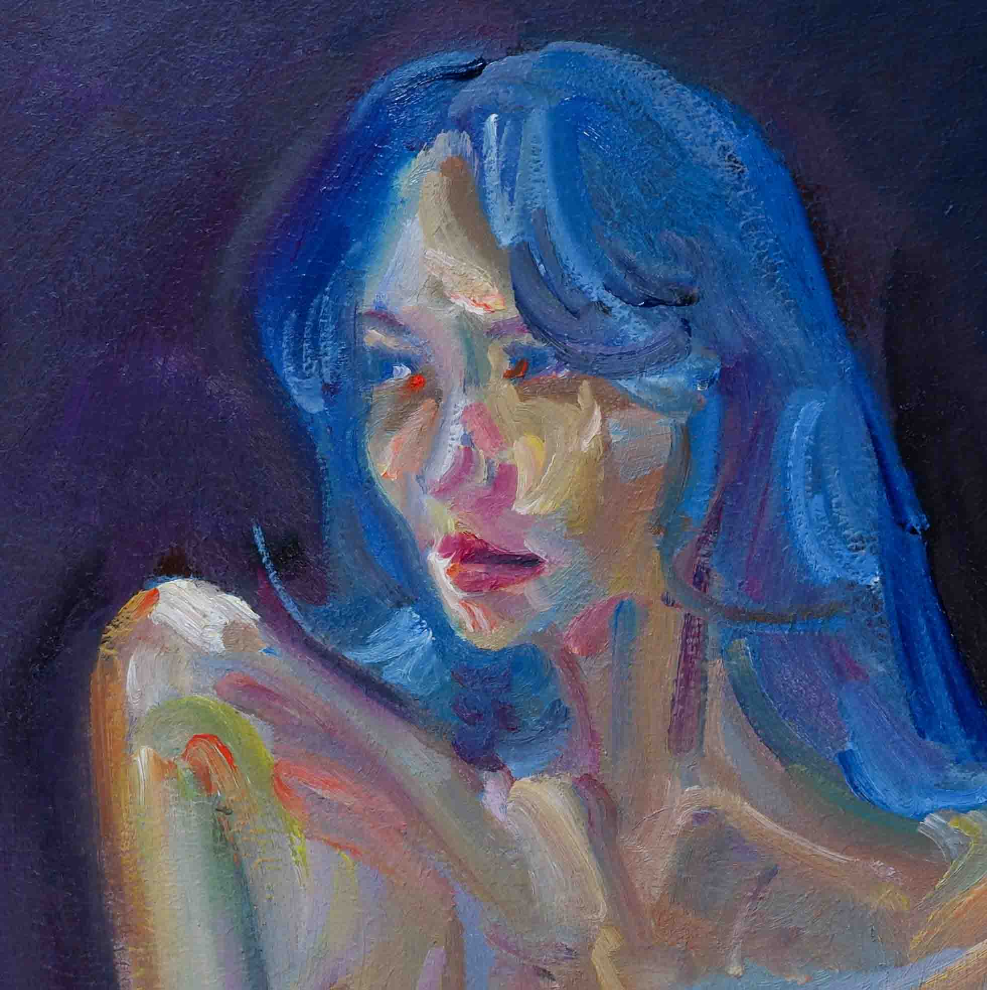 Emotional  dark background figure Paint
