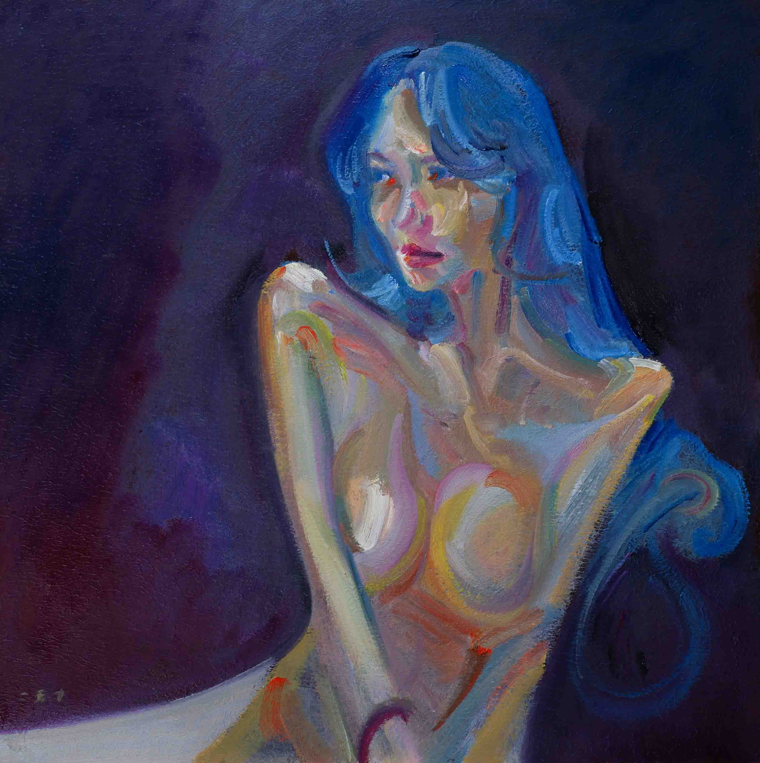 Emotional  dark background figure Paint
