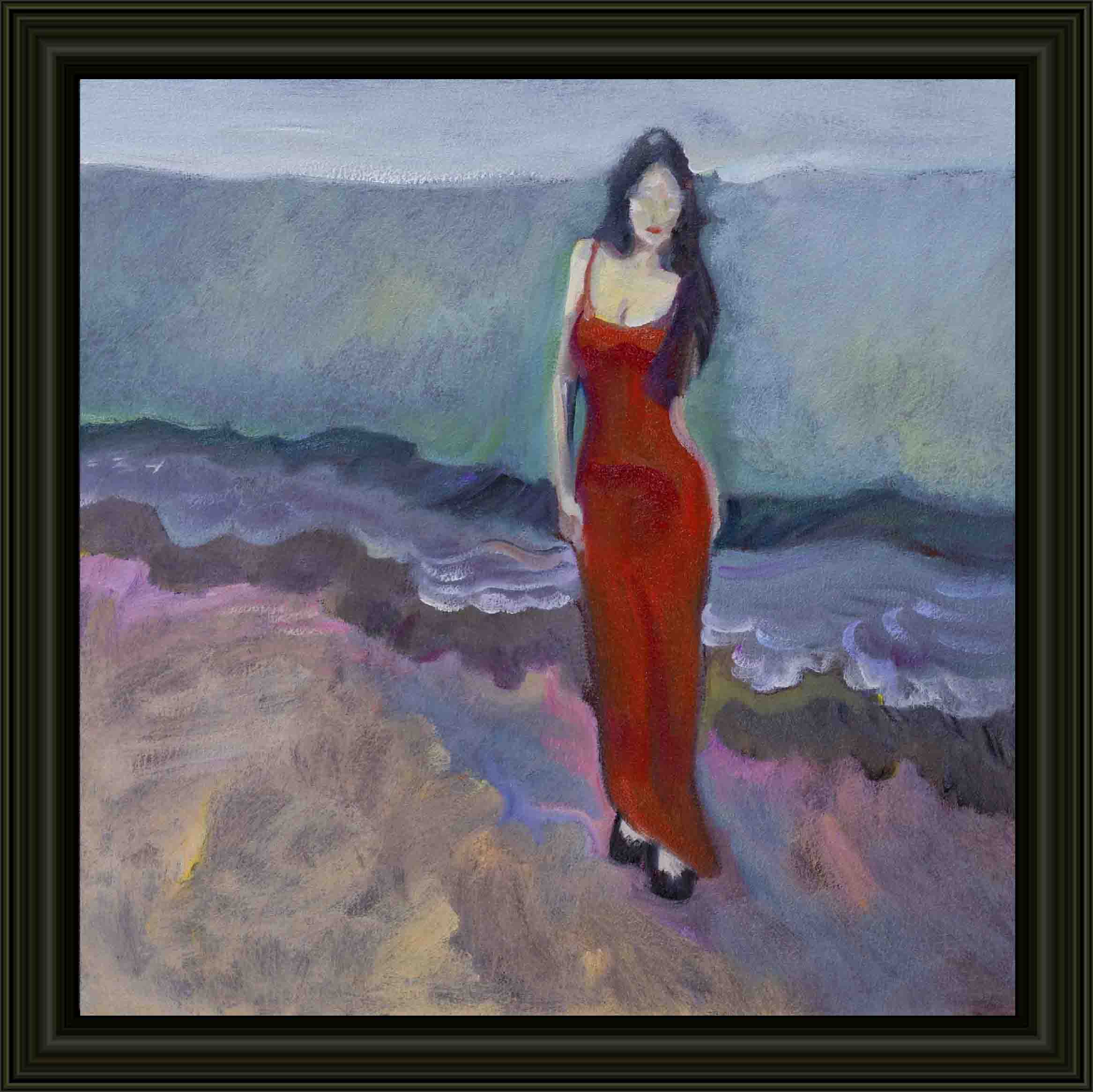 Female figure drawing in red clothes