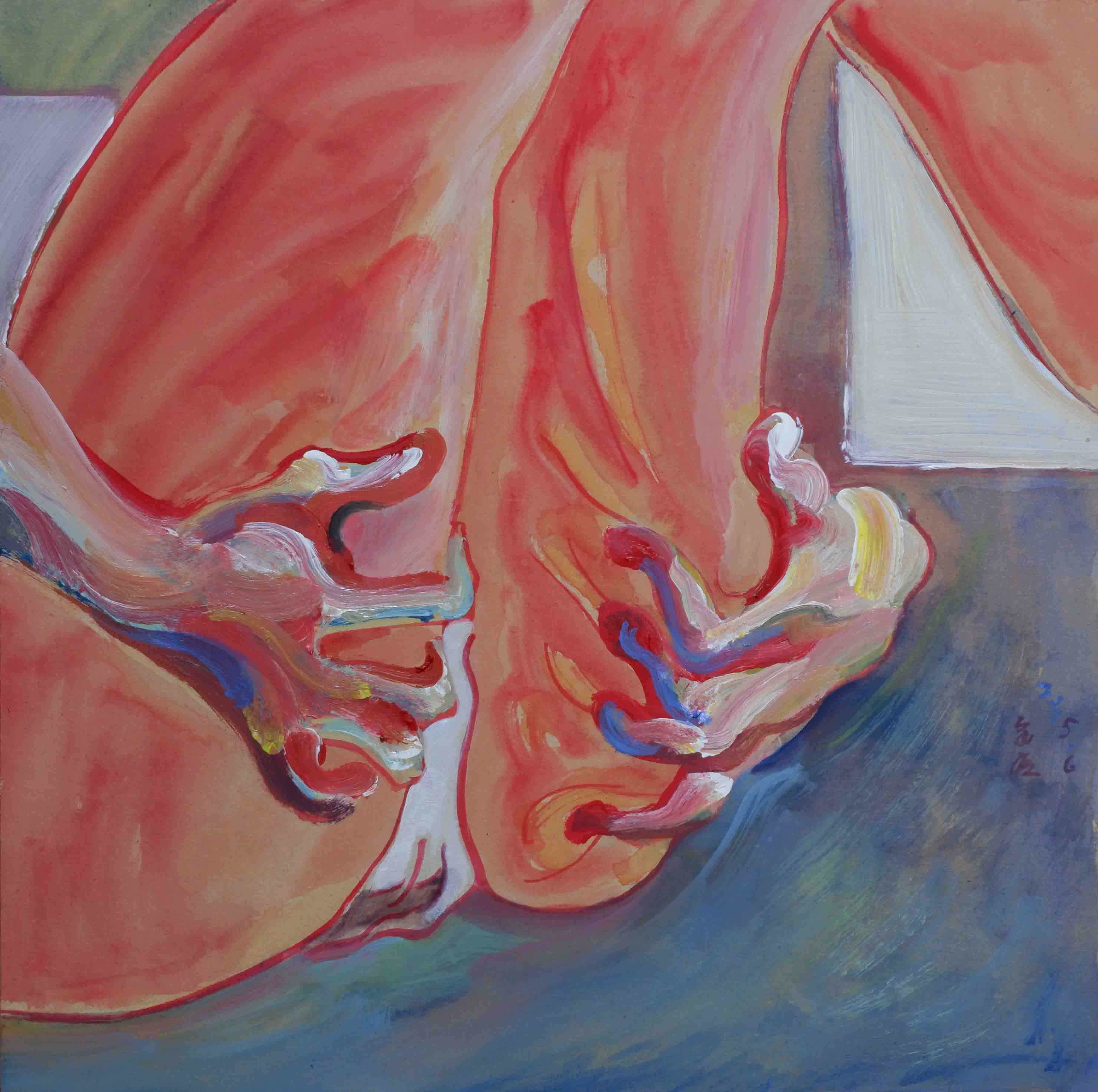 tactile narrative acrylic painting