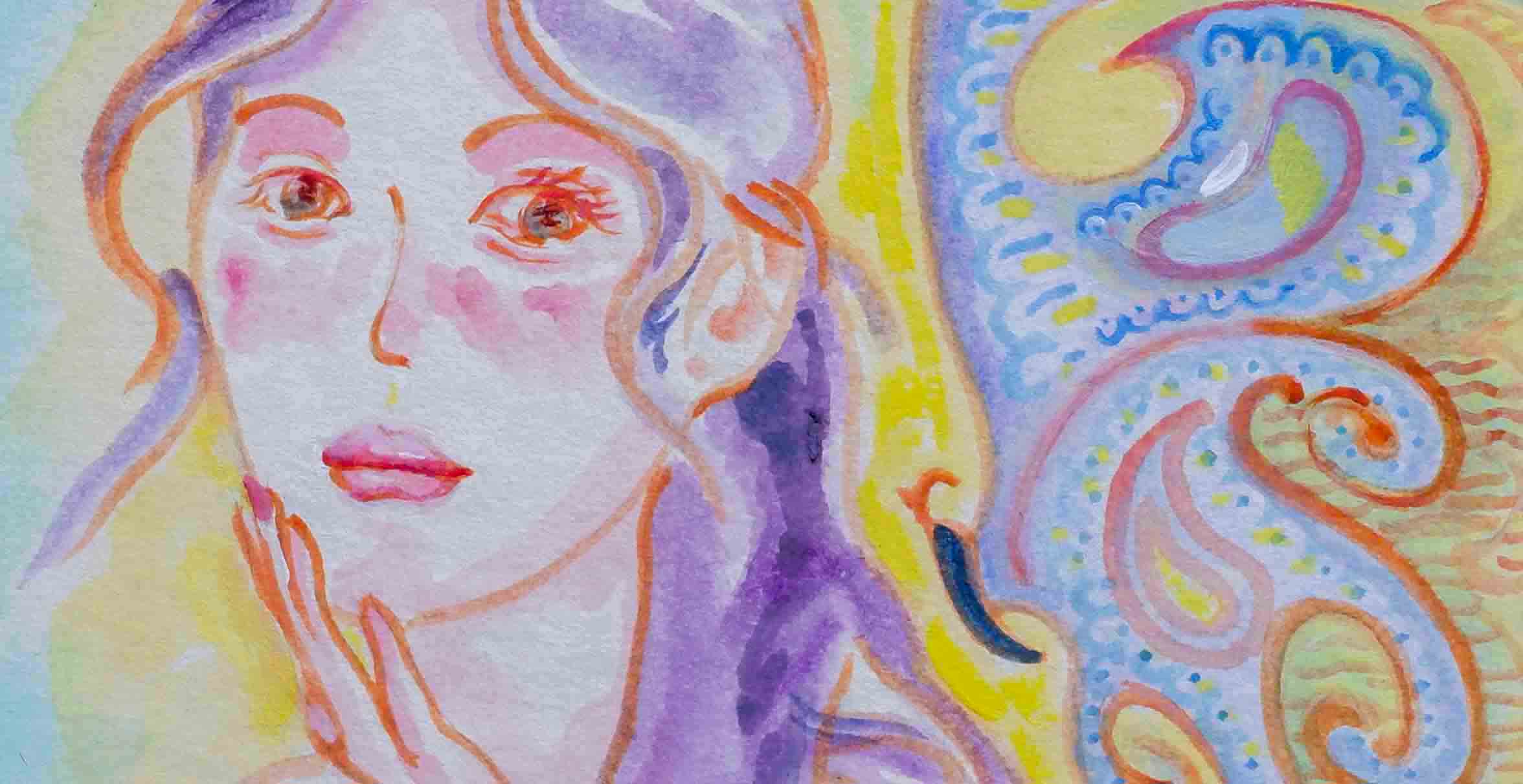 Sweet Dreamlike Light Butterfly Girl Painting