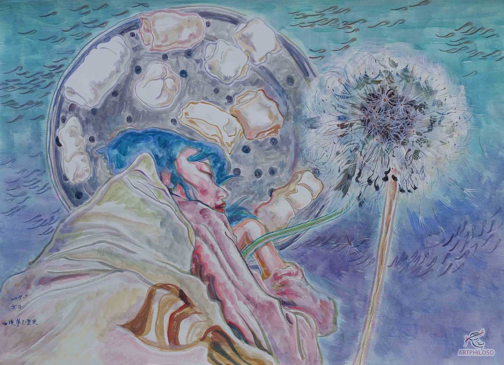 Romanticism Girl Watercolor Acrylic Painting