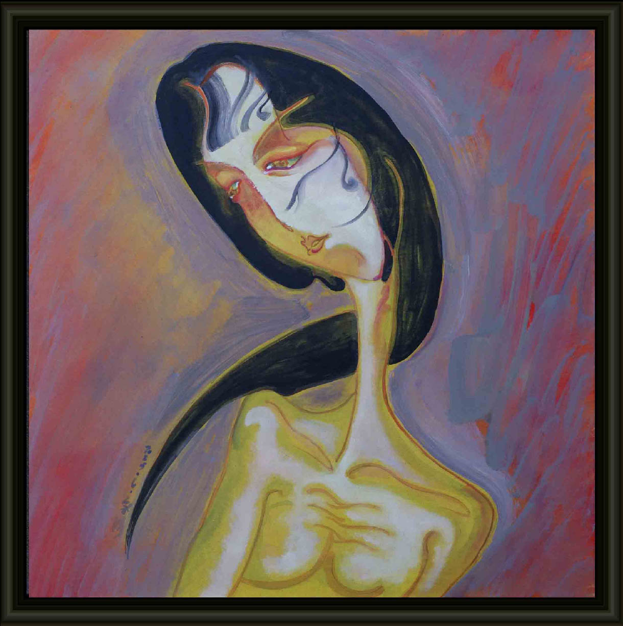 Dramatic female oil painting