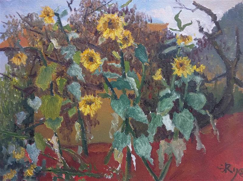 ten sunflowers