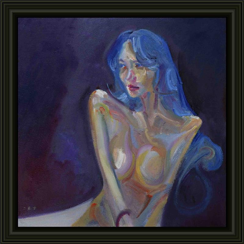 Emotional dark background figure Paint