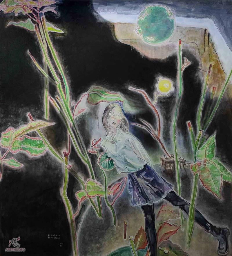 Surreal Oil Painting of Human Nature Symbiosis