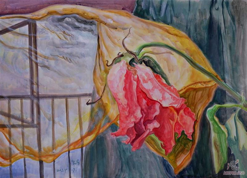 modern flowers acrylic painting