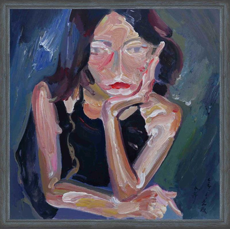 Contemporary female portrait oil painting