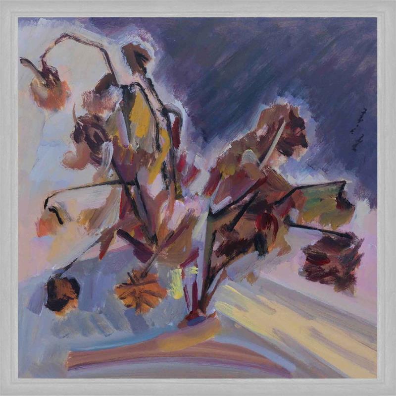 Withered flowers acrylic painting