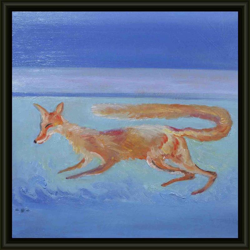 Abstract Red Fox Oil Painting