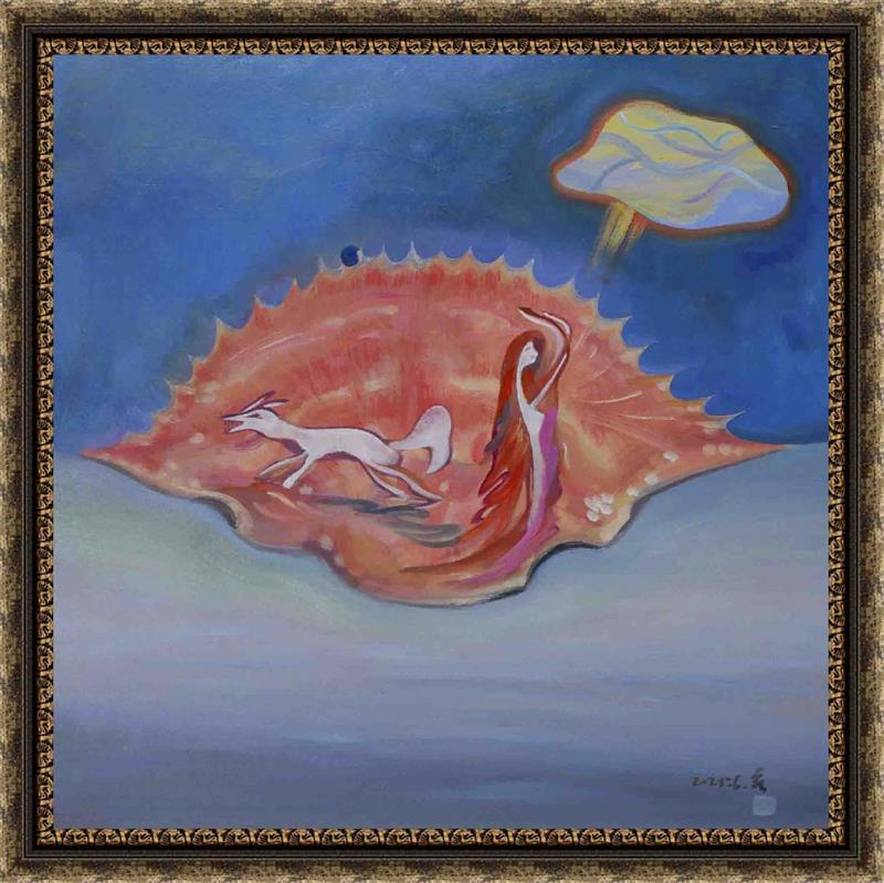 Dreamlike Surreal Painting with Ocean Elements